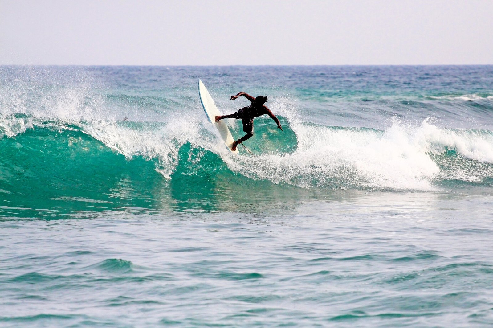 silhouette of a surfer.