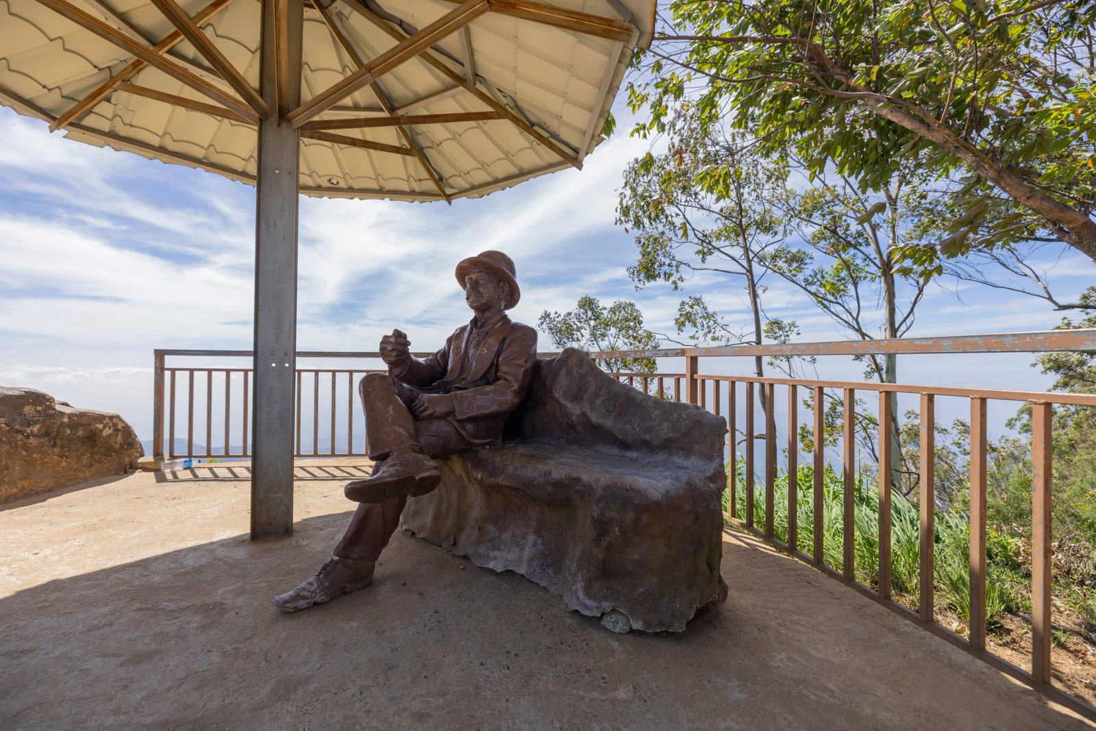 Statue of Sir Thomas Lipton at Lipton's Seat in the Dambethenna Estate, Haputale region of Sri Lanka
